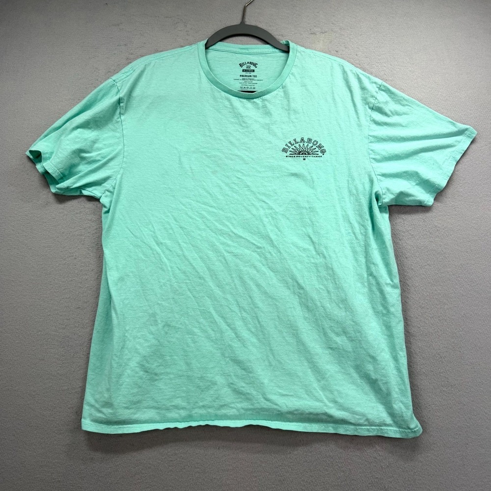 Billabong Premium T Shirt Mens XL Mint Green Crew Neck Everyday Skater Y2K Tee